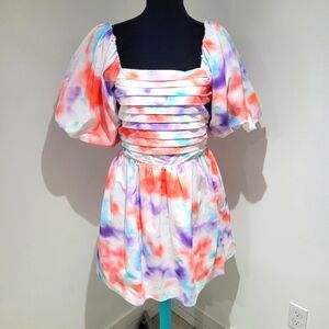 Federation Hopefull Women's Pleated Balloon Sleeve Dress Medium Girlhoodcore